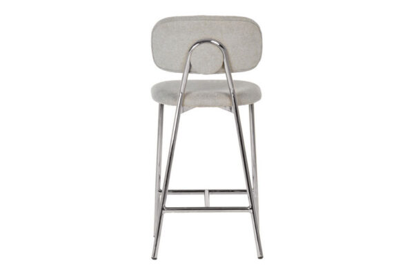 Arianna Counter Stool With Silver Legs (Set of 2) Grey - Image 6