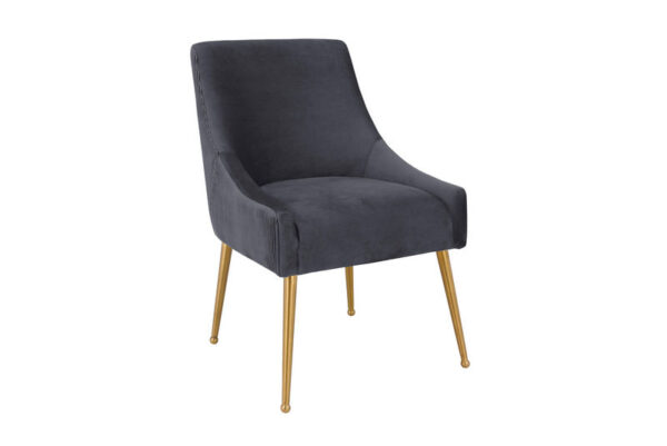 Beatrix Pleated Velvet Side Chair Gray - Image 3