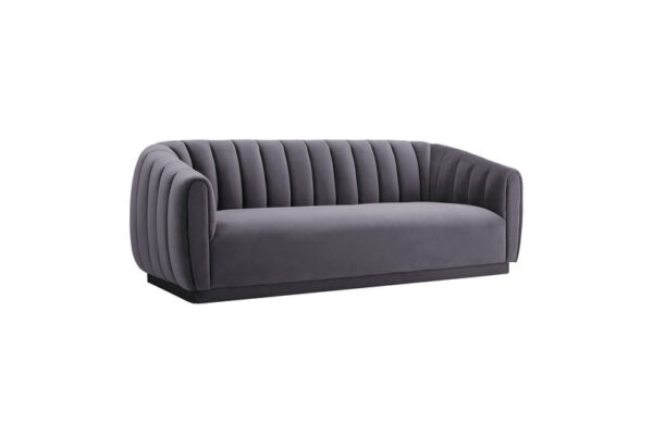 Arno Velvet Sofa Gray - Image 3