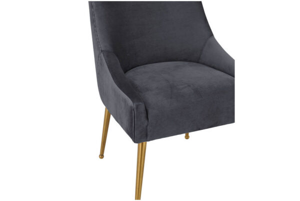 Beatrix Pleated Velvet Side Chair Gray - Image 6