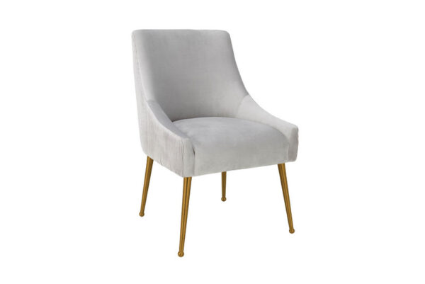 Beatrix Pleated Velvet Side Chair Light Gray - Image 3