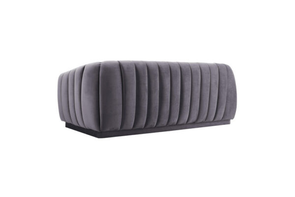 Arno Velvet Sofa Gray - Image 4