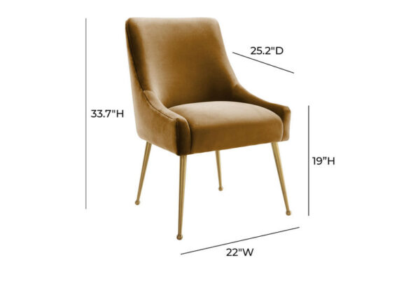 Beatrix Velvet Side Chair Cognac - Image 5