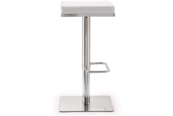 Bari Stainless Steel Adjustable Barstool White - Image 5