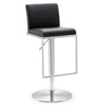 Amalfi Stainless Steel Adjustable Barstool Black