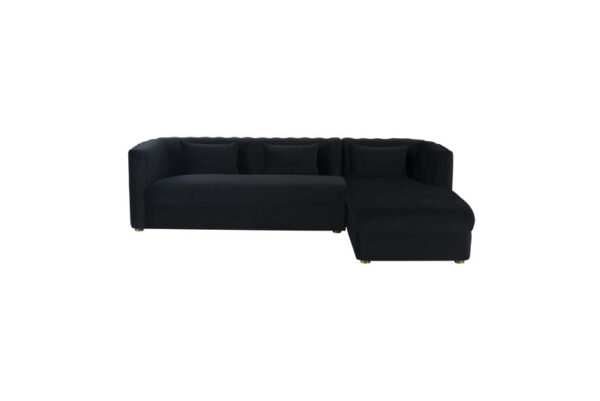 Callie Velvet Sectional RAF Black - Image 3