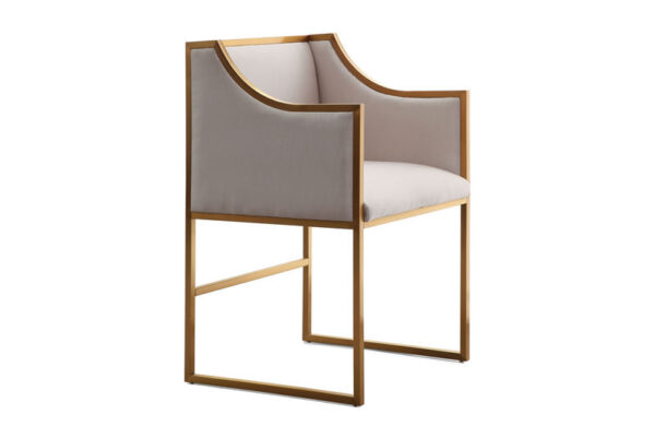 Atara Velvet Gold Chair Cream - Image 4