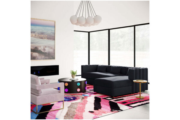 Callie Velvet Sectional RAF Black - Image 2