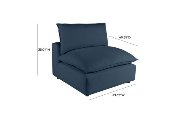 Cali Armless Chair Navy - Image 6