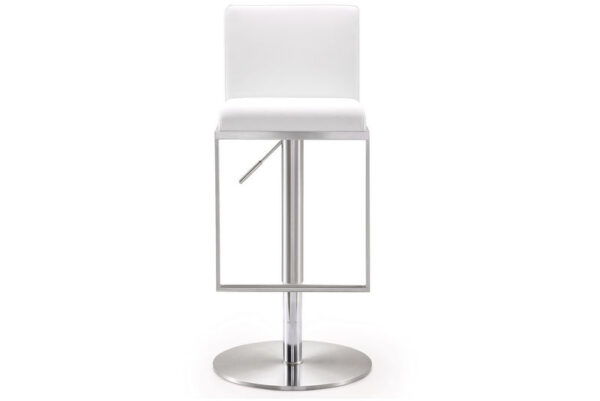 Amalfi Stainless Steel Adjustable Barstool White - Image 3