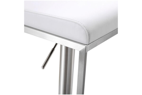 Amalfi Stainless Steel Adjustable Barstool White - Image 6