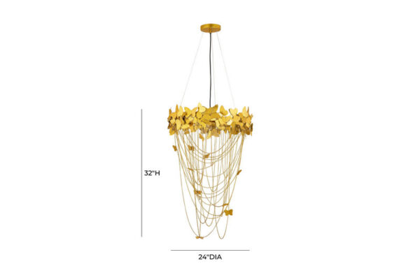 Butterfly Chandelier Gold - Image 6