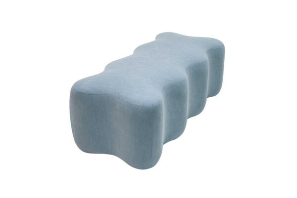 Archie Upholstered Bench Blue - Image 4