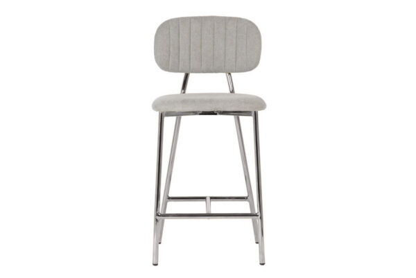 Arianna Counter Stool With Silver Legs (Set of 2) Grey - Image 3