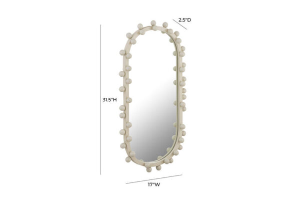 Bubbles Oval Wall Mirror Ivory - Image 6