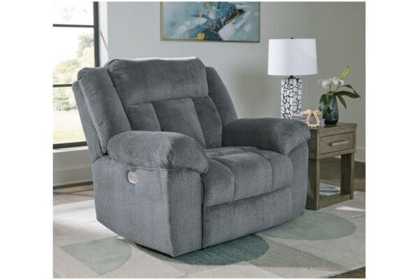 Tip off Slate 3 Pc. Power Reclining Sofa, Power Reclining Loveseat, Power Recliner - Image 11