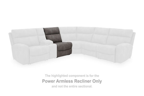 Next gen Durapella Slate Power Armless Recliner With Adj Headrest