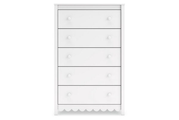 Hallityn White Five Drawer Chest - Image 4