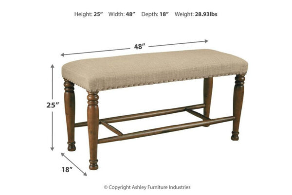 Lettner Gray / Brown Extra Large Uph Drm Bench - Image 3