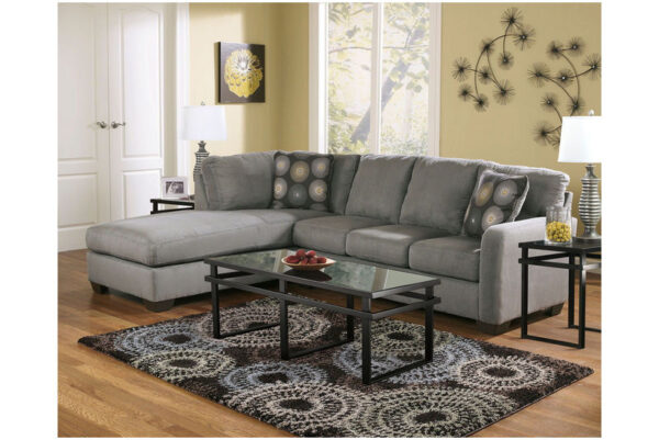 Zella Charcoal Left Arm Facing Chaise 2 Pc Sectional