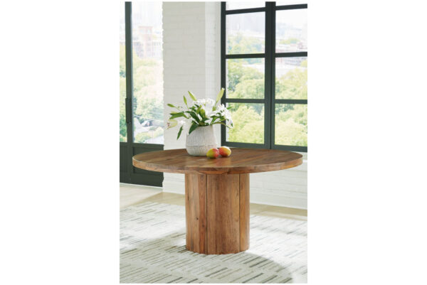 Dressonni Brown Round Dining Room Table