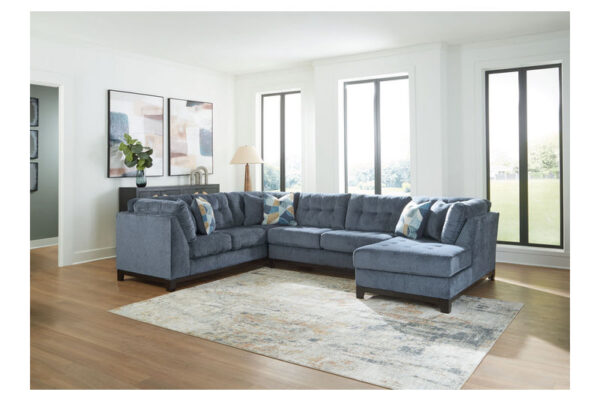 Maxon Place Navy 3 Piece Sectional With Raf Corner Chaise - Image 3