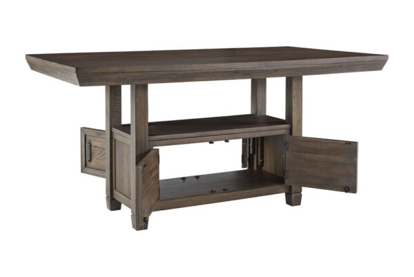 Johurst Grayish Brown Rect Dining Room Counter Table - Image 2