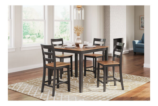 Gesthaven Natural / Brown Drm Counter Table Set (Set of 5)