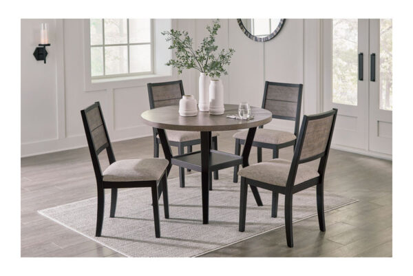 Corloda Black / Gray Round Drm Table Set (Set of 5)