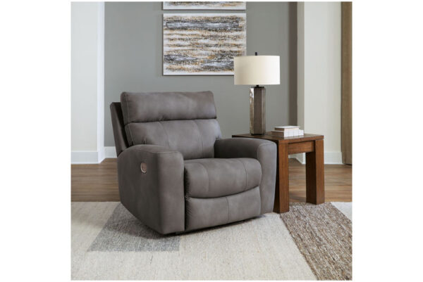 Next gen Durapella Slate Power Recliner With Adj Headrest