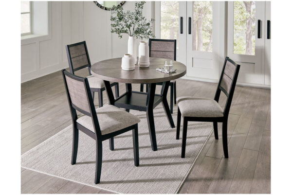 Corloda Black / Gray Round Drm Table Set (Set of 5) - Image 11