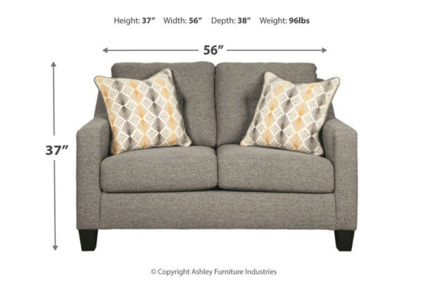 Daylon Graphite Loveseat - Image 3