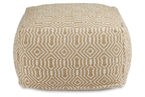 Adamont Tan / Ivory Pouf - Image 2