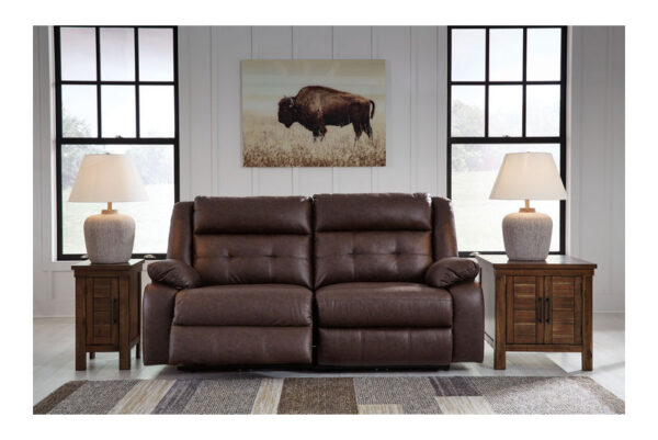 Punch Up Walnut 2 Piece Power Reclining Sectional Loveseat - Image 4