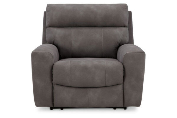 Next gen Durapella Slate Power Recliner With Adj Headrest - Image 4