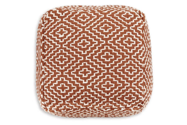 Brynnsen Rust / Ivory Pouf - Image 3