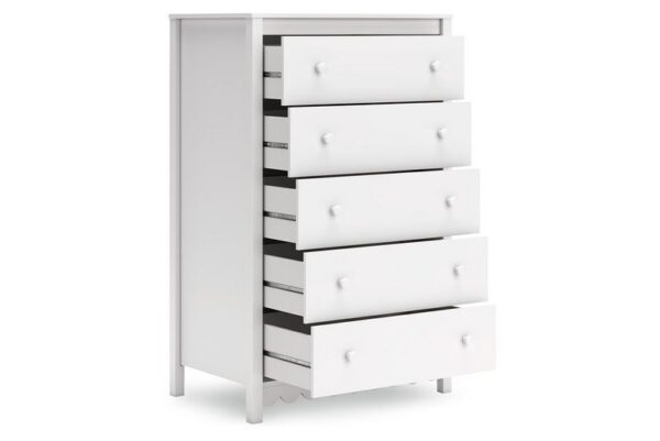 Hallityn White Five Drawer Chest - Image 3