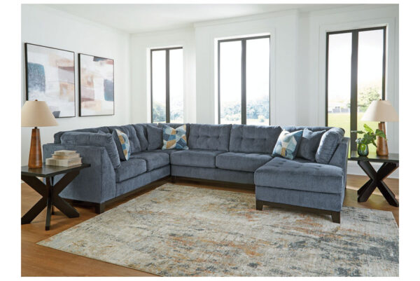 Maxon Place Navy 3 Piece Sectional With Raf Corner Chaise - Image 5