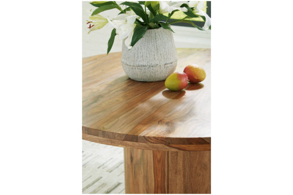 Dressonni Brown Round Dining Room Table - Image 4