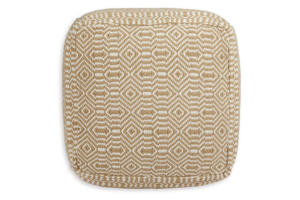 Adamont Tan / Ivory Pouf - Image 3