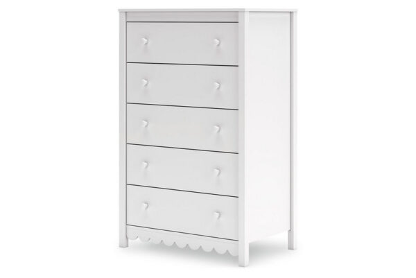 Hallityn White Five Drawer Chest - Image 2